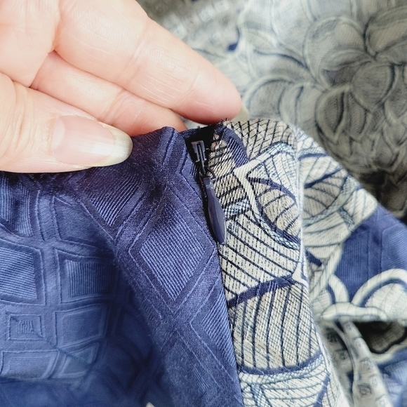 Vintage Talbots Blue Floral Silk Blend Skirt - Picture 8 of 11